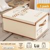 Cartoon Fabric Clothes Storage Box With Lid For Bedroom Wardrobe Organization
