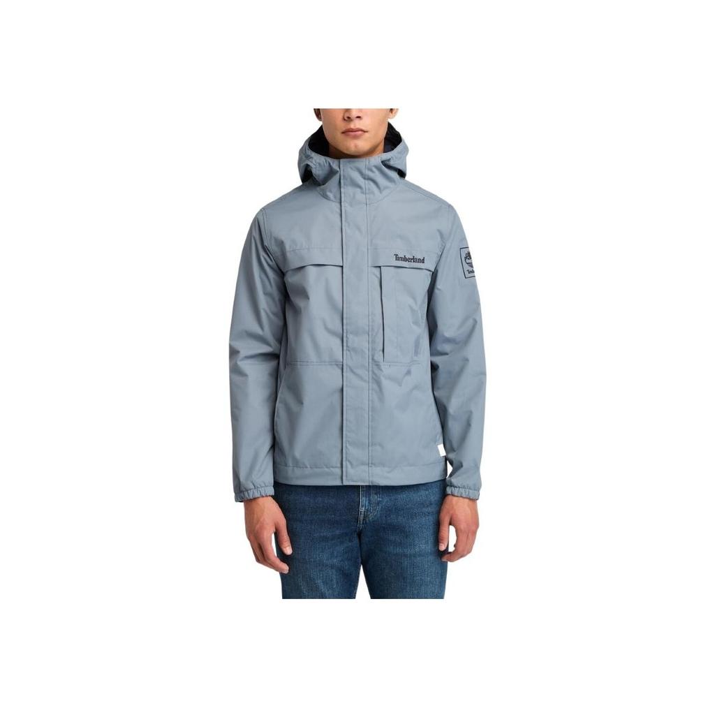 Timberland Comfortable Breathable Zipper Hooded Outdoor Hiking Waterproof Windproof Water-Repellent Jacket Men Jacket Medium-Blue A695W-073