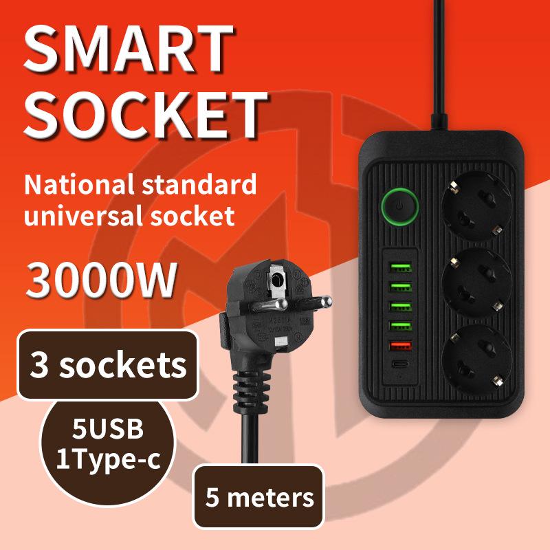 European Standard 16A Power Strip with Two-Pin Socket for Russian, German, Korean, and Austrian Use