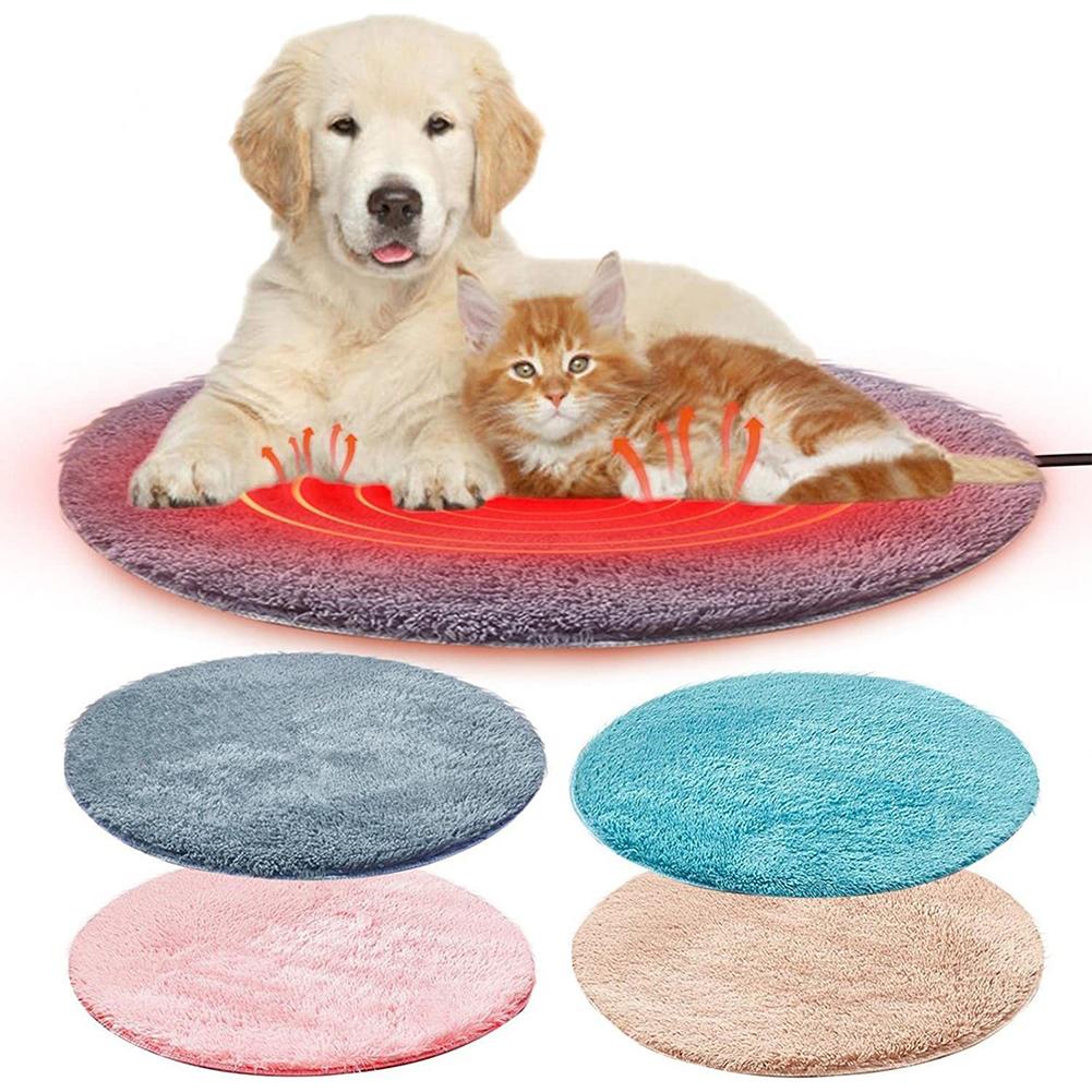 40cm Pet Cat Dog Bed Body Winter Warmer Carpet Pet Plush Electric Blanket Heated Seat Animals Bed Heater Mat Heating Pad