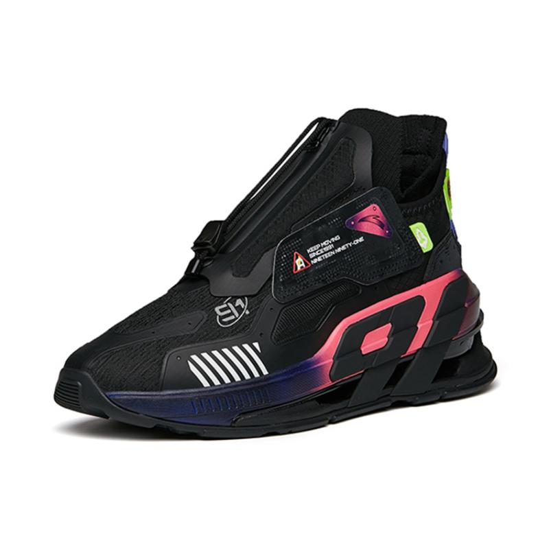 Anta AT91 Catapult Force Technology Slip-Resistant Cushioning Wear-Resistant Low-Top Running Shoes Black Pink Sneakers 112148851-3