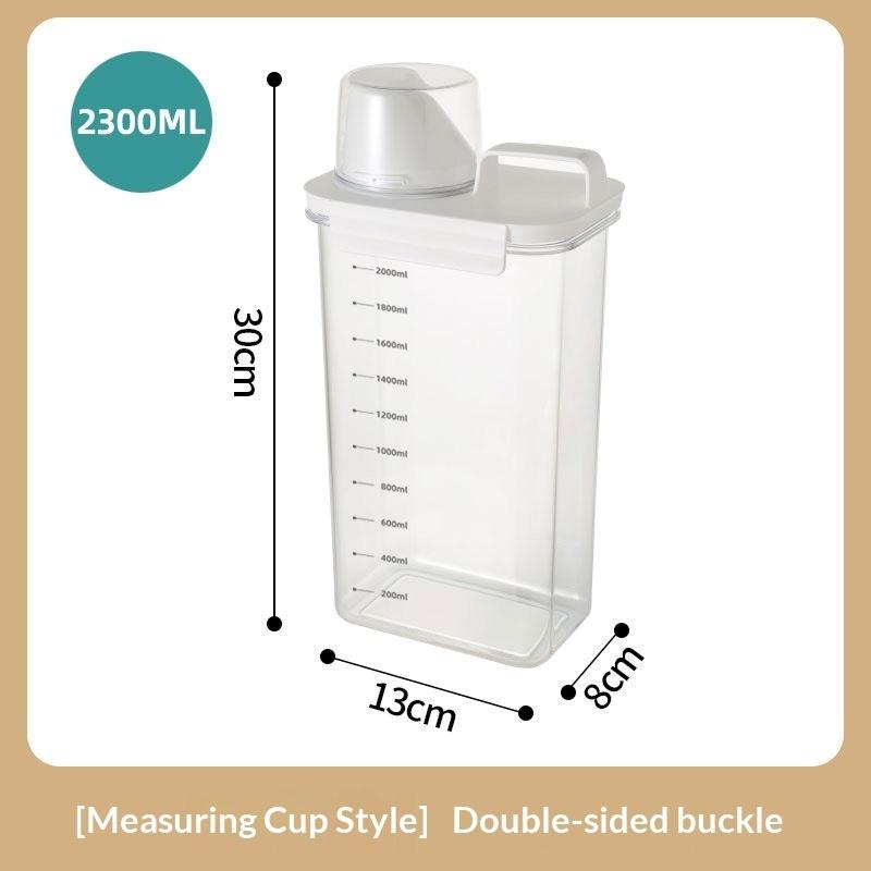 Airtight Laundry Detergent Dispenser Easy to Clean Clear Washing Powder Liquid Holder with Lid for Household Laundry Organization