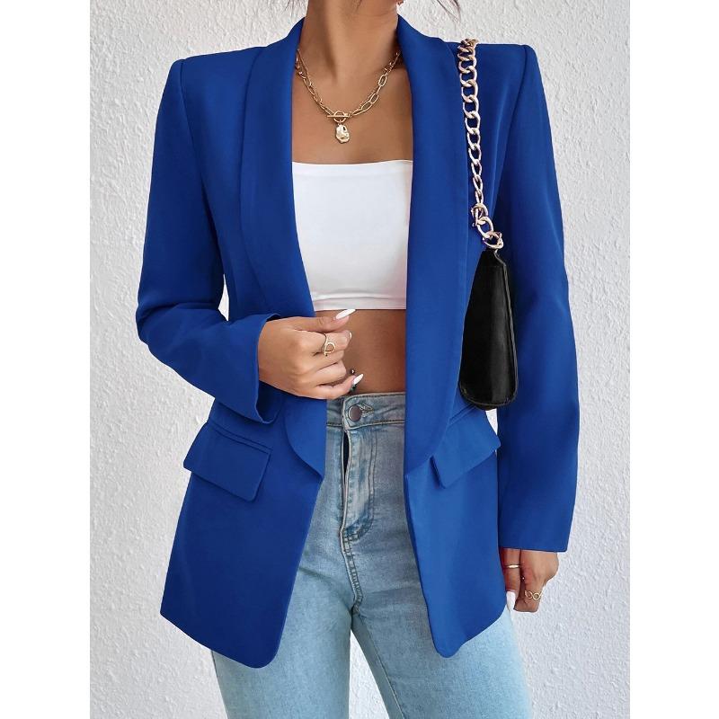 Autumn and Winter Women's Suit Jacket Solid Color Lapel Suit Temperament Commuter Jacket Tops