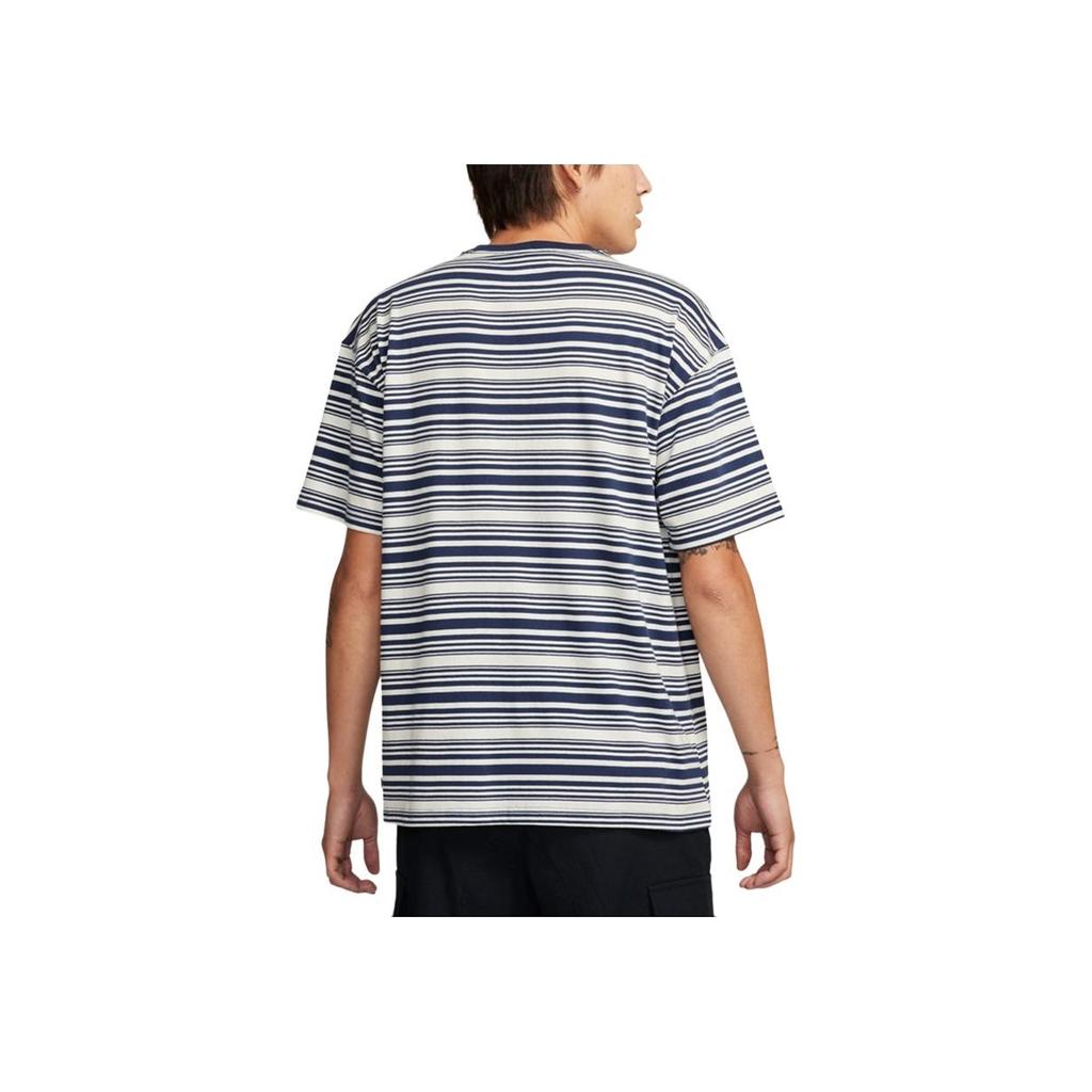 Nike SB Gestreiftes Rundhals-Casual-Kurzarm-T-Shirt Herren-Tops Weiß Blau FQ3712410