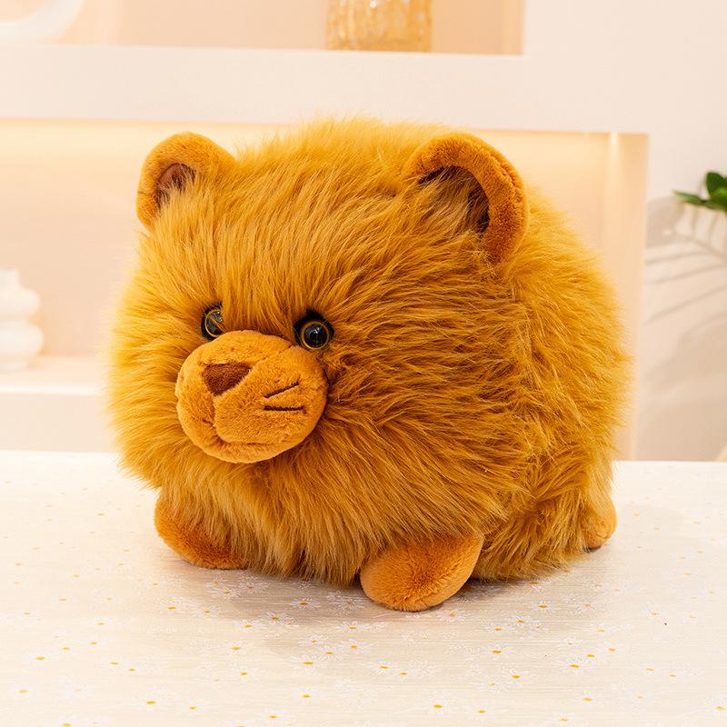 Cute round little lion doll pendant plush toy lion head doll girl bag keychain pendant