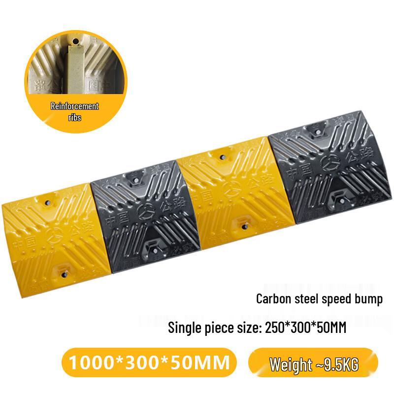 Heavy-Duty Rubber & Steel Speed Bump