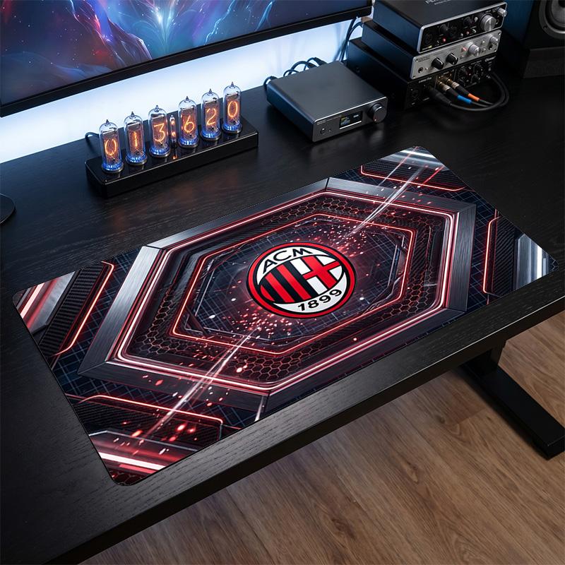 Tappetino per Mouse Grande Stampato AC Milan, Tappetino Morbido in Gomma Antiscivolo per Scrivania da Gioco per Ufficio Laptop Computer Decorazione