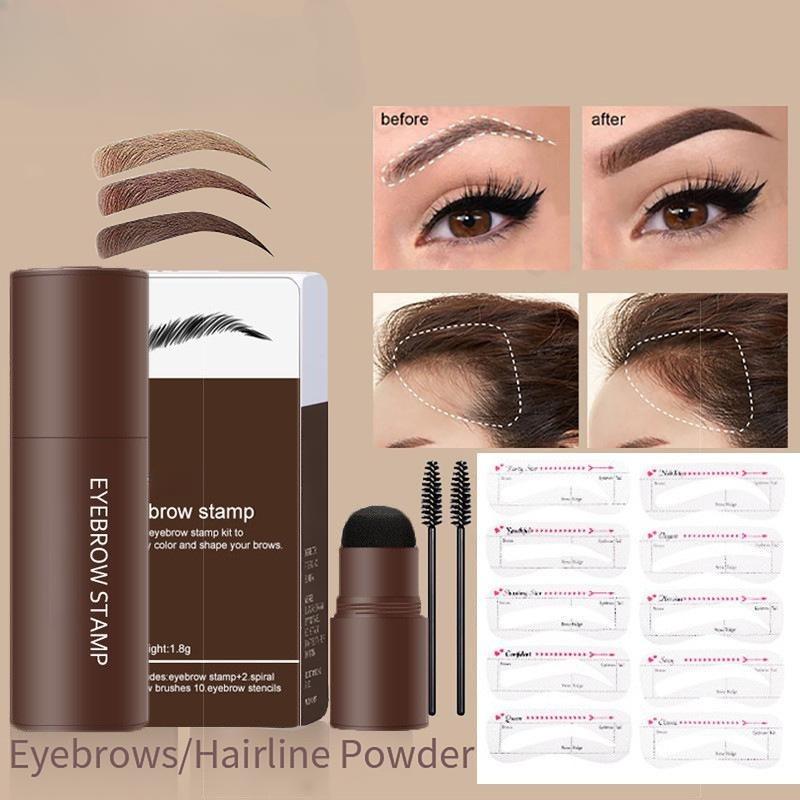 New Brow Set Perfect Eyebrow Stamp Stencil Kit Eye Brow Stencil Stamp Kit Waterproof Long Lasting Eyebrow Enhancers Brow Shape Stamp