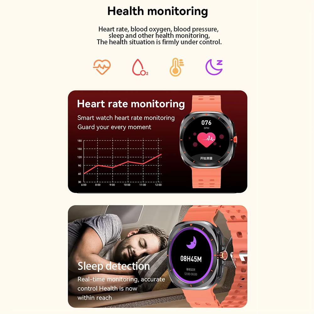 Watch 7 Ultra Bluetooth Call Voice Assistant Heart Rate Monitor 1.52 inch AMOLED Screen Man Woman Smart Watch Gift