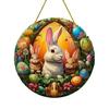 Easter Bunny Suncatcher 2D Acrylic Rabbit Eggs Window Hanging Ornament for Indoor Outdoor Home Garden Decor Housewarming Gifts for Women