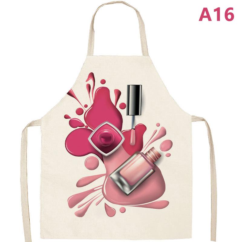 Nail Polish Flax Bib Apron Adult Women Men For Kitchen 65X53Cm Finger Manicure Tech Painting Nail Products
