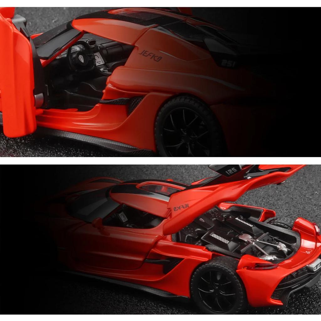 1/32 Koenigsegg Jesko Superauto Vysoká Simulace Kovový Odlévaný Model Auta Z Kovové Slitiny Zvuk Světlo Zpětný Chod Kolekce Dětská Hračka Dárky