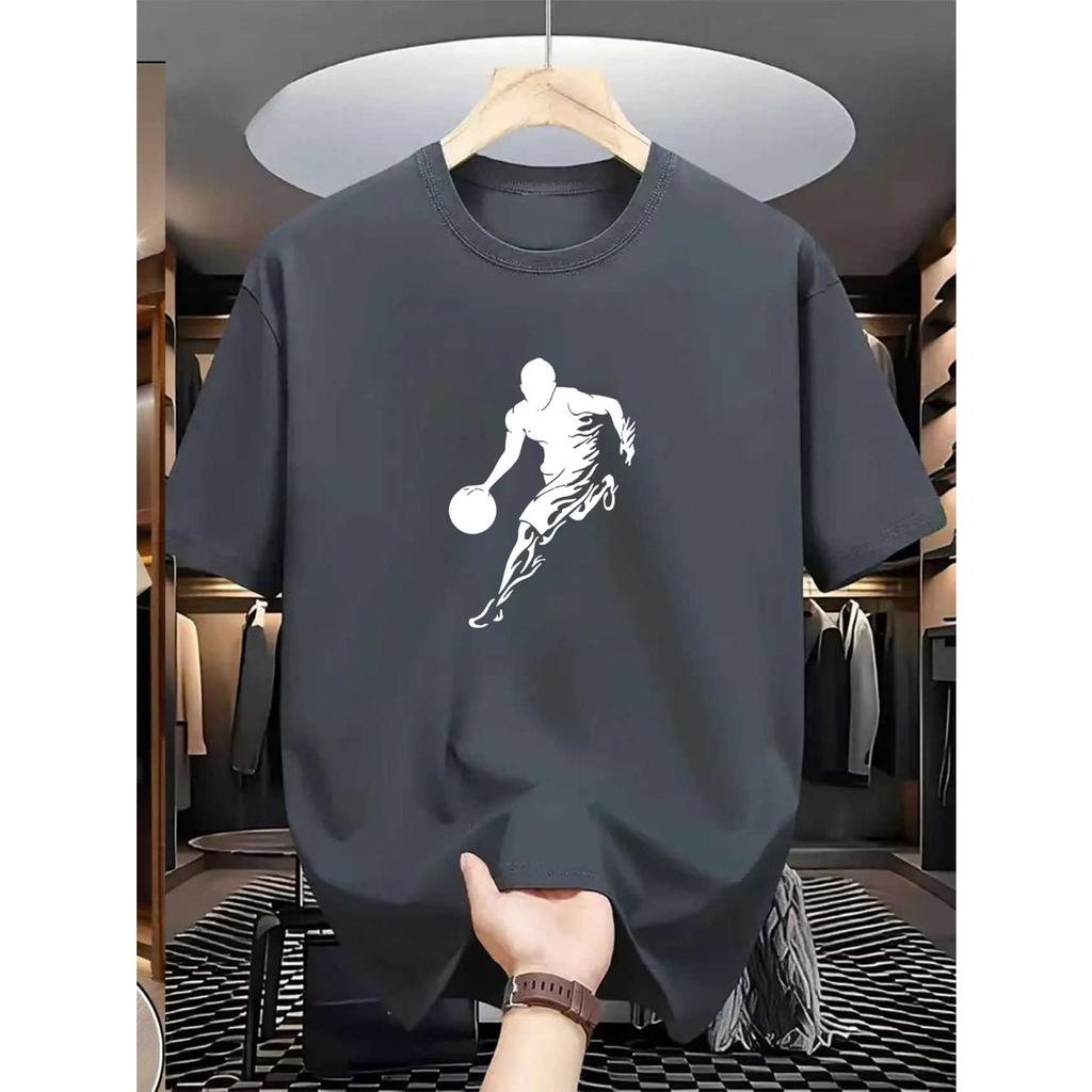 2026 Summer Short Sleeved Men's T-shirt Loose Youth Versatile Trendy Round Neck Half Sleeve Simple