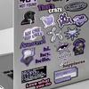 10/30/60pcs Sweet Cool Cartoon Graffiti Stickers Black Purple Art  Decals DIY Guitar Laptop Notebook INS Style Sticker