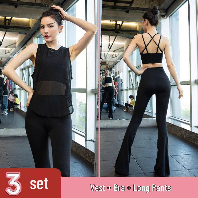 Women's High-Value Fashionable Yoga Set with Padded Bra and Stylish Back Tank - Perfect for Training, Running, and Fitness
