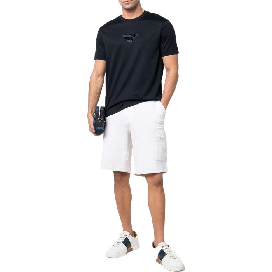 EMPORIO ARMANI T-Shirts Men's Navy Blue Crew Neck Moderate 3L1TCQ-1JSAZ-0920