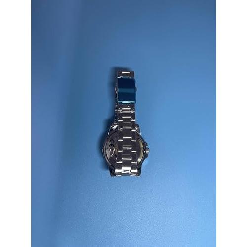 JEWELRYWE Men's Waterproof Watch, Popular Fashion Watch with Stainless Steel Strap, Skeleton Design, Automatic Movement, Casual, Business, Boyfriend,