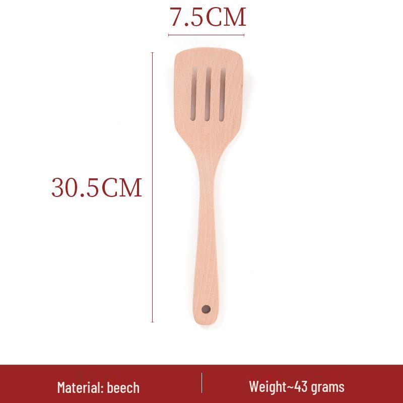 Japanese Non-Stick Wok Set: Spatula, Soup Ladle, Rice Spoon, Frying Pan, Stir-Fry Utensils, Solid Wood Handles