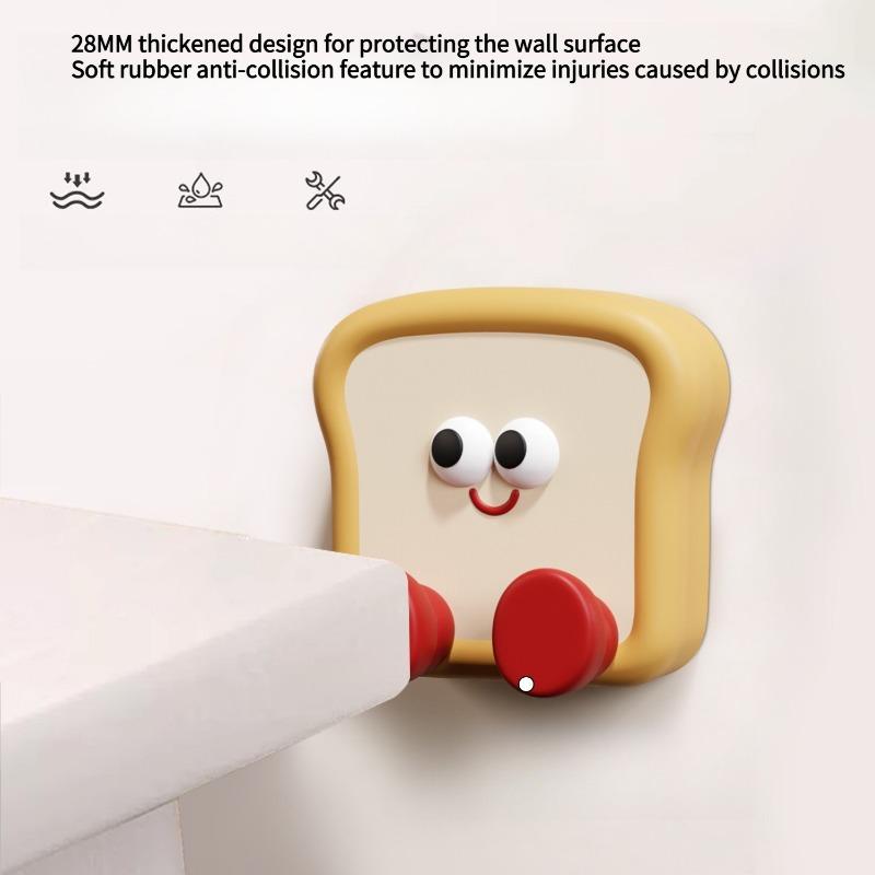1PC toast silent anti-collision sticker anti-clamp artifact door handle anti-collision pad behind the door to eliminate closing noise cute decoration