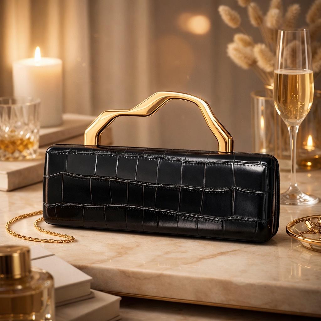 Crossbody PU Gold Fashion Shoulder Bag – European & American Styled Evening Bag