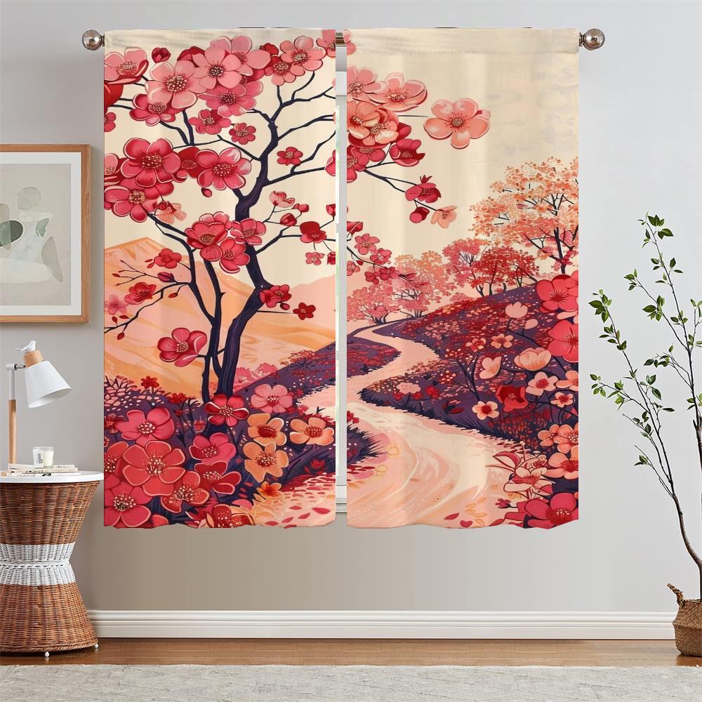 Oleander Blackout Living Room Curtain Tiebacks Kitchen Curtains Salon 2 Pieces Partition Window Curtains On Offer Free Shipping