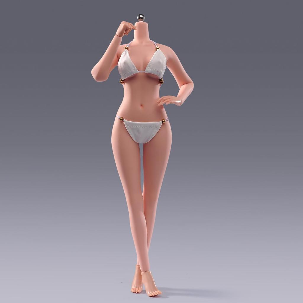 Scale Female Action Figure Seamless Action Figure Female Figure Soft Flexible Action Figure Body with Detachable Hand Gestures 1/6 Body, 12-Inch Body,