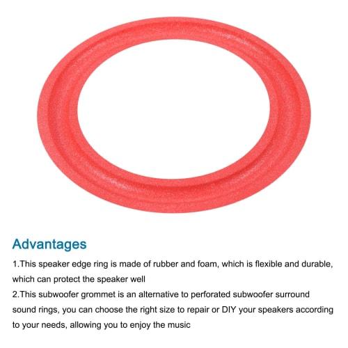 uxcell Rubber Speaker Foam Edge Surround Rings, 4" 68mm X 100mm, Punched Subwoofer Rings for Speaker Repair or DIY, Red, Set of 4
