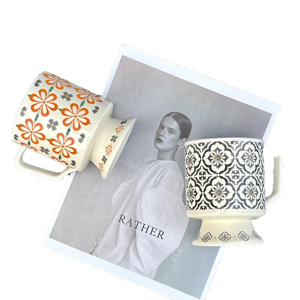 Retro Ceramic Mug, Niche Design Sense, Tile Goblet, Women'S Office Drinking Cup As A Gift