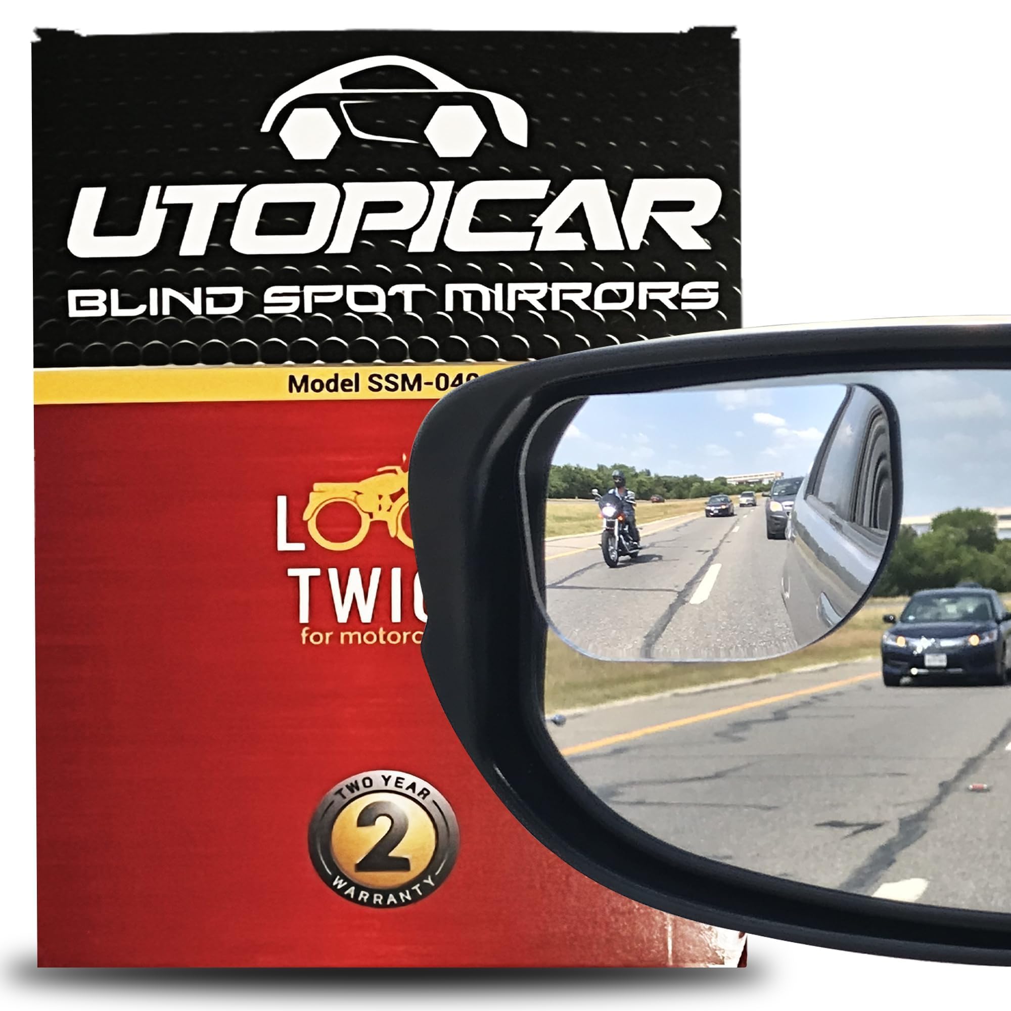 

Utopicar Blind Spot Convex Car Mirrors: XL Rear View | Car Exterior Accessories and 3.6 x 2.4 чёрный