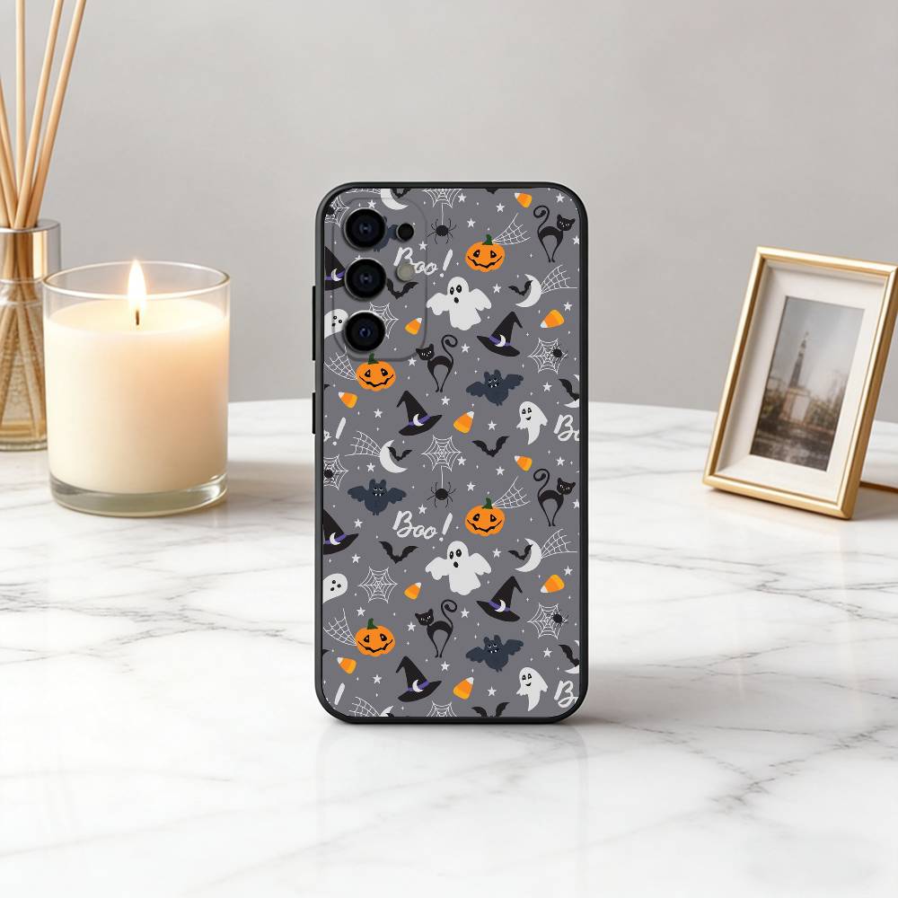 

Happy H-Halloween HH Phone Case For Samsung S25,S24,S21,S22,S23,S30,Ultra,S20,Plus,Fe,Lite,Note,10,Black Cover Samsung S21lite