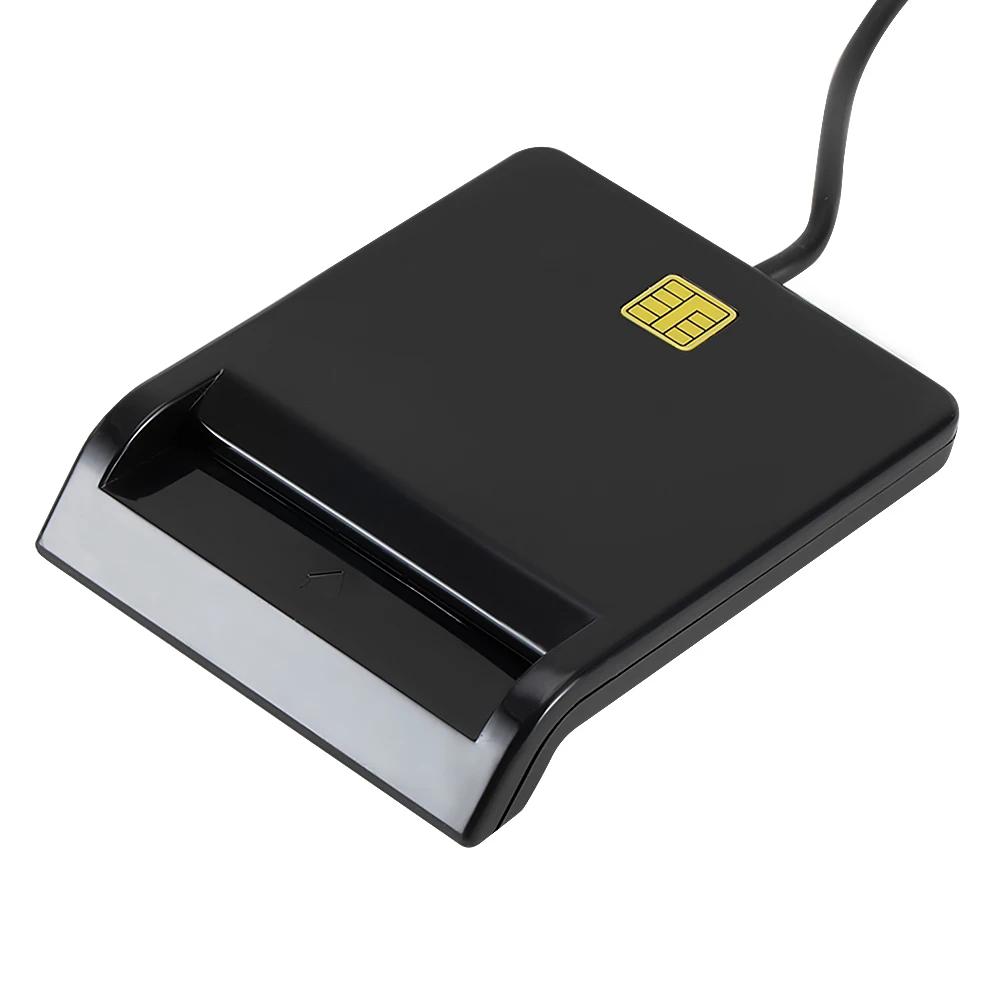 

Портативный USB 2.0 считыватель смарт-карт DNIE ATM CAC IC ID банковских карт SIM-карт клонер разъем для Windows Linux чёрный