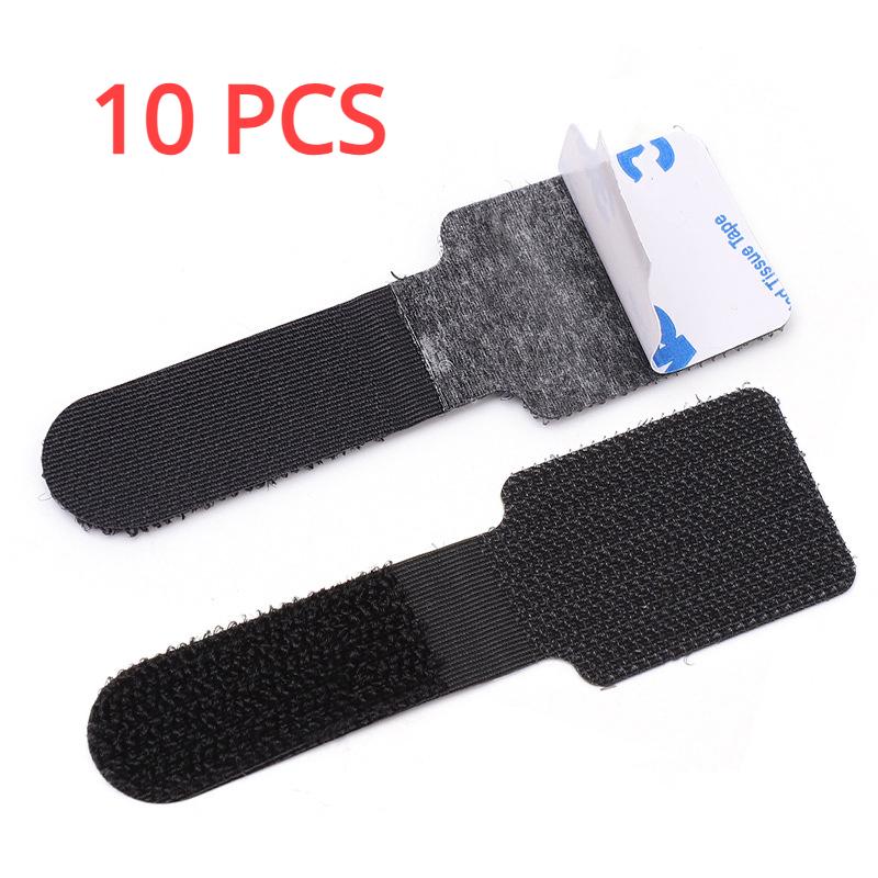 

10 шт. Тримач для проводів Багаторазовий затискач Нейлоновий кабельний ремінь Навушники Обруч Стрічка Органайзер для намотування шнура Клейкі кабельні стяжки 28 90MM