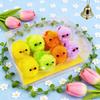 Mini Plush Easter Chickens Furry Fake Pom Chicks Miniature Farm Animals Figurine for Party Favors DIY Crafts Table Decoration