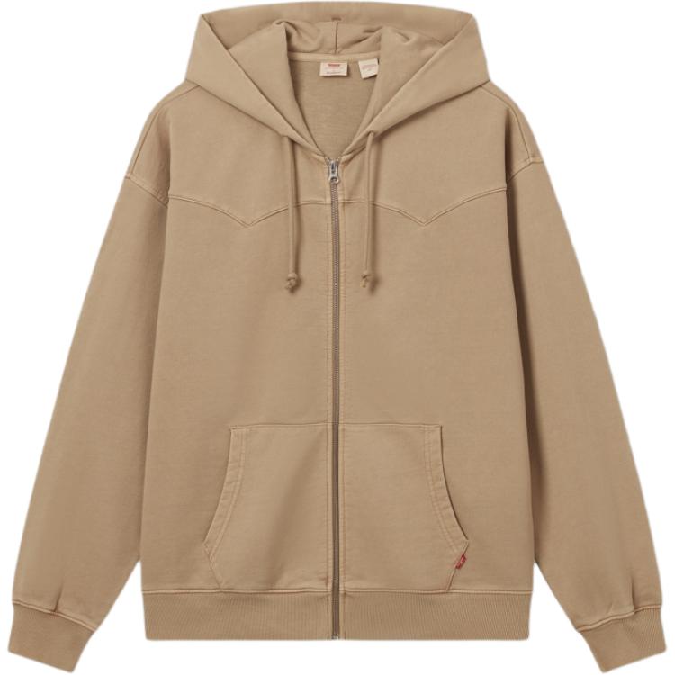 Levis Loose Casual Comfortable Solid Color Hooded Long Sleeve Sweatshirt Men Sweatshirt Brown 000VR-0001