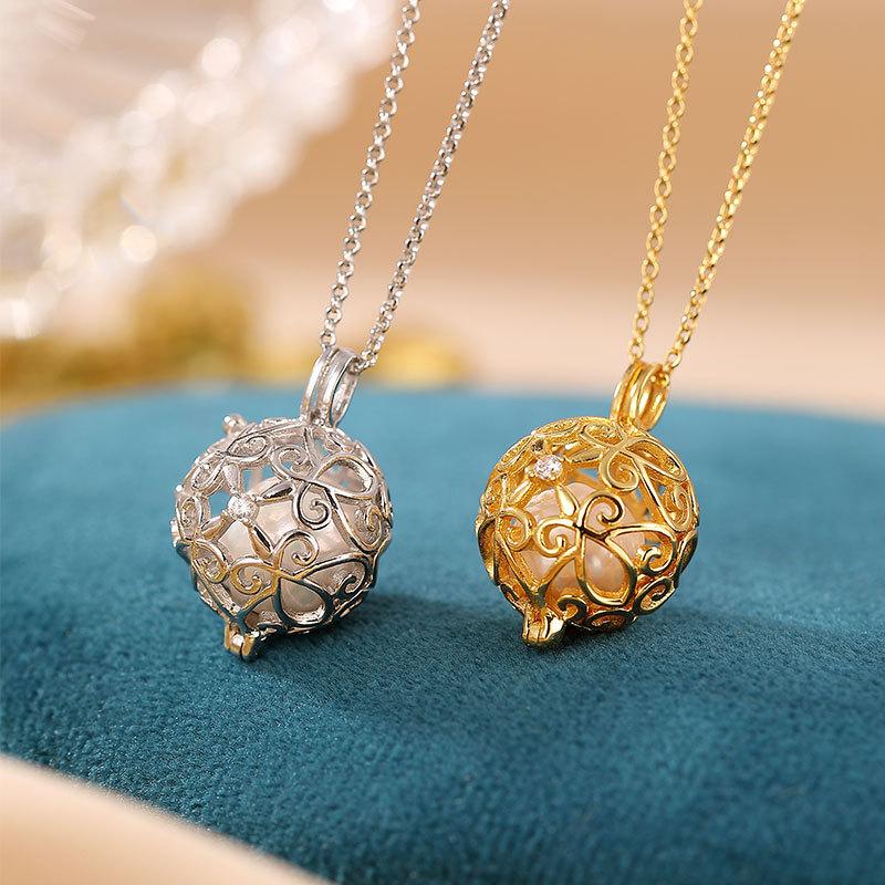 

Стерлинговое серебро, позолоченный натуральный жемчуг, индивидуальная ажурная легкая женская цепочка в стиле ретро в стиле барокко, роскошная женская подвеска-цепочка