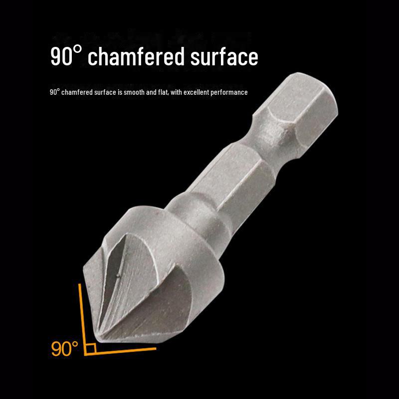 90-Degree Six-Blade Chamfer Countersink Woodworking Tool Accessory