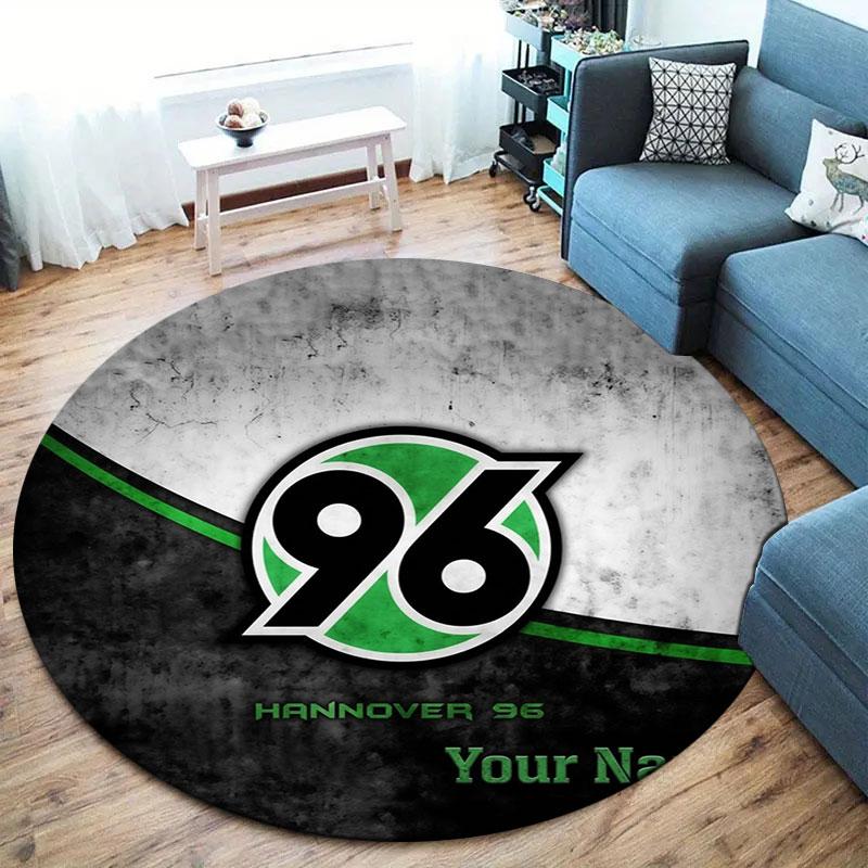 Hannover 96 Custom Name Round Area Rug,Carpet Rug for Living Room Bedroom Sofa Playroom Decor,Non-slip Floor Mat