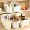 1Pcs Plastic Kitchen Storage Bin With Wheels Open Top Cabinet Organizer For Dishes Bottles