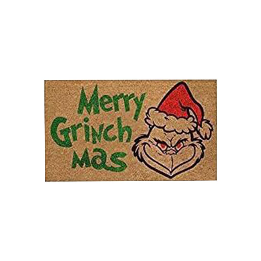Christmas Carpet Entrance Door Non-slip Absorbent Foot Mat Thick Porch Carpet Mat