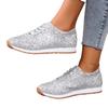 2025 Women's Plus Size Sequined Lace-up Casual Sport Shoes