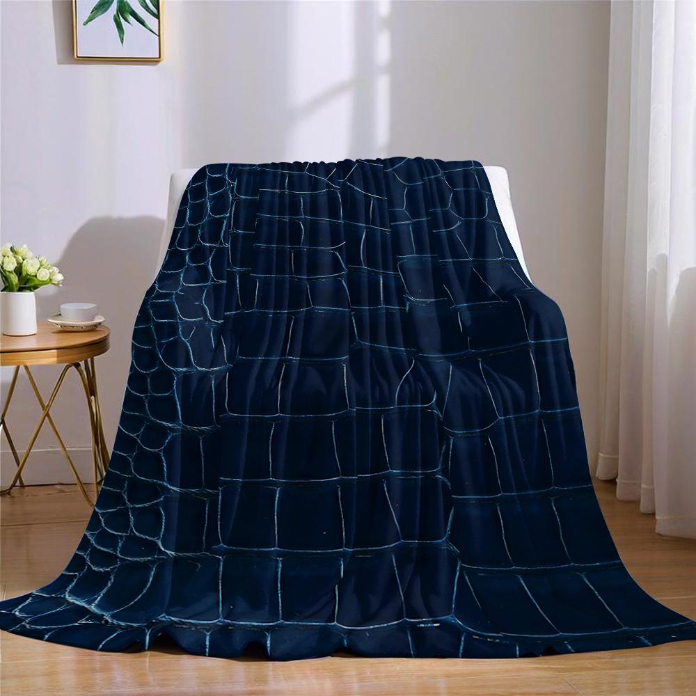 Midnight Crocodile Flannel Blanket Warm Soft Halloween Christmas Couch Warm Cozy Decorative Decor Gift for All Season