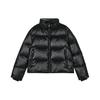 Solid Color Stand Collar Woven Short Windproof Warm Puffer Jacket Women Jackets Deep-Night-Black L423W137-03B6