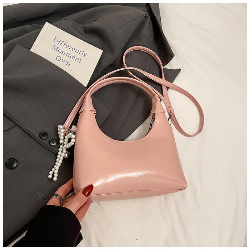 

Новая летняя цепочка нишевая текстура сумочка на плечо сумка-мессенджер популярная универсальная сумка-полумесяц женская no pendant розовый