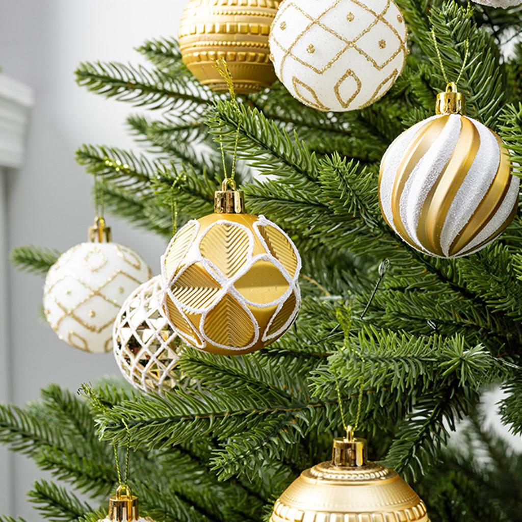 Christmas Ball Ornaments Set, Gold and Electroplated Balls for Holiday Party Decorations