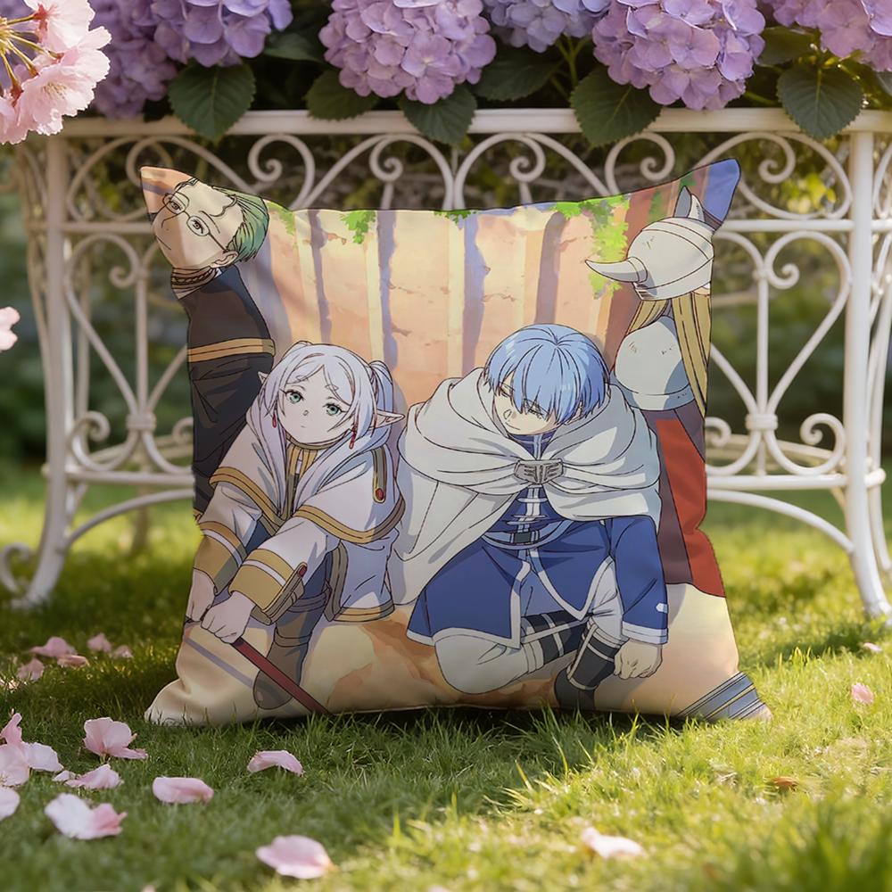 Anime F-Frieren B-Beyond Journeys Cushion Cover Home & Car Dual-Scene Pillow Cover: Reversible for Premium Comfort