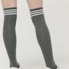 DOYOUKNOWMC ALL SEASON Striped Charcoal Gray Over-the-Knee Socks