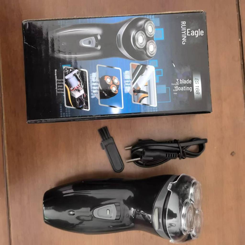 ES-168 Barbeador Elétrico Masculino com Lâmina Flutuante e Aparador de Costeletas