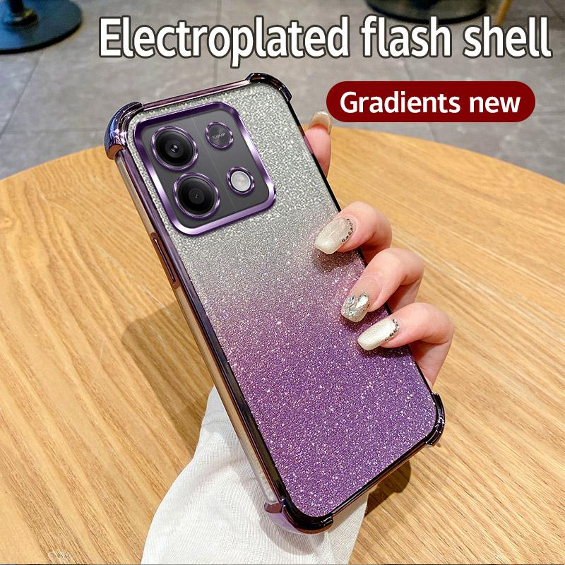 Clear Shockproof Glitter Phone Case For Xiaomi Redmi Note 9 10 11 12 13 14 Pro 9S 10S 11S 10T 10A 9A 9T 9C 10C 12C 13C 14C Cover