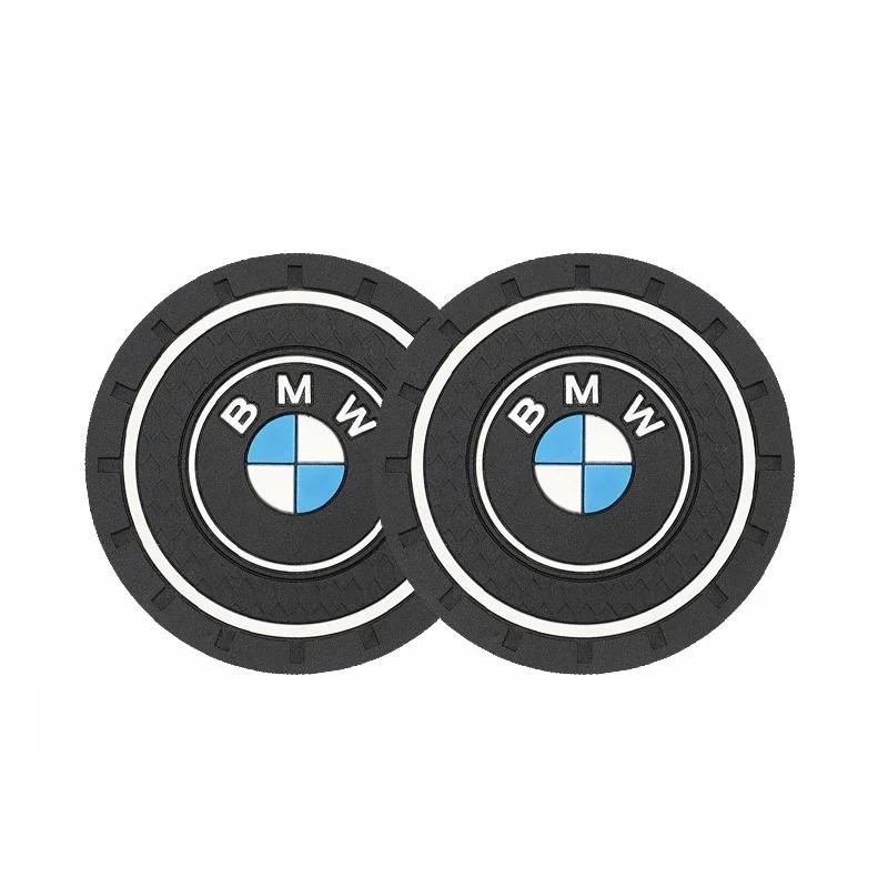 

-2Pcs Car Waterproof Anti Slip Water Cup Mat Auto Interior Accessories For BMW Series i3 i4 G07 G06 G05 G02 G01 F48 F39 G42 G30 A-BMW