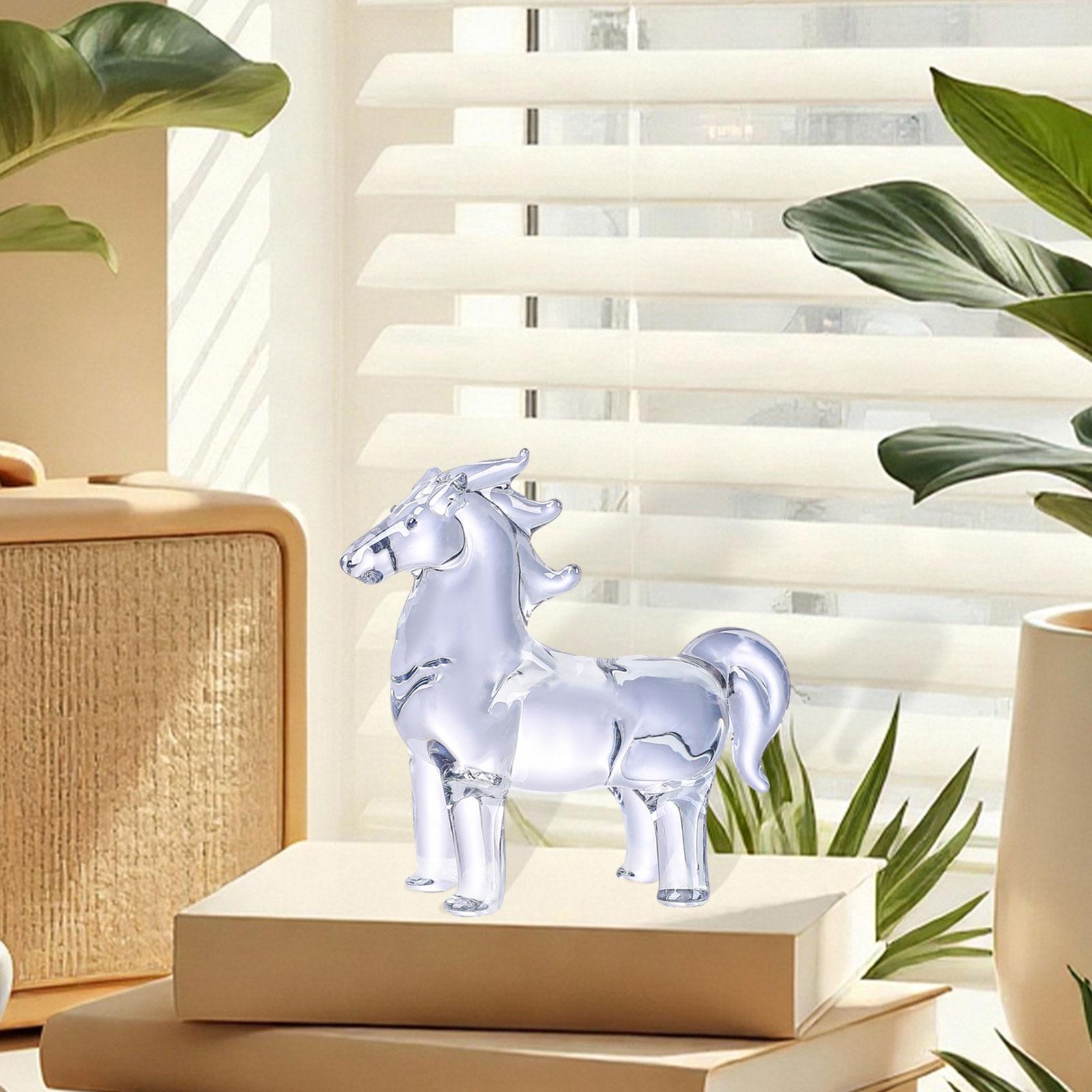 Handcrafted Crystal Horse Figure Abstract Animal Luxury Decorative Figurines for Home Decoration Accessories серый